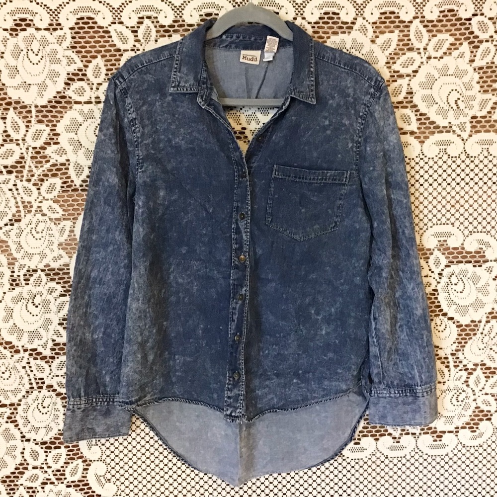 Mudd Acid Wash Button Up Top